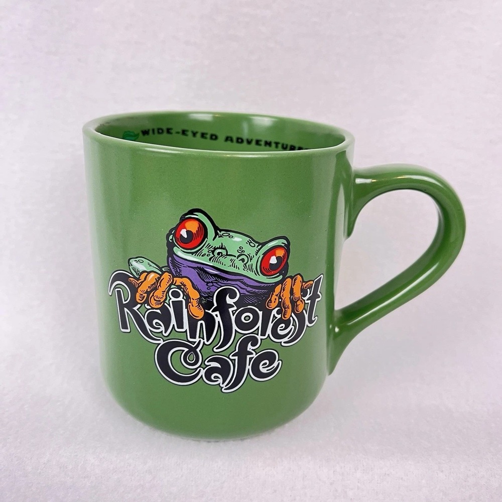 Vintage Rainforest Cafe XL Large Green Frog Tea Coffee Mug Cha! Cha! 16 Oz 1999